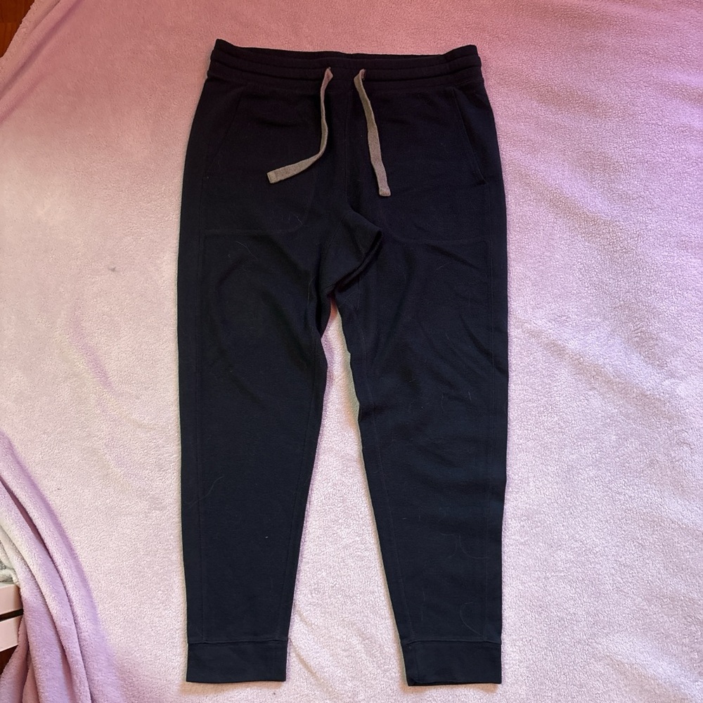 Banana Republic Navy Blue Joggers with Gray Drawstring